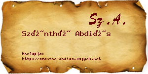 Szánthó Abdiás névjegykártya